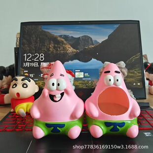 Factory Direct Sale Pen Holder Office Desktop Patrick Star Ornament Cartoon Ashtray Student Pen Doll Creative Pen Holder