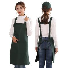 圍裙定製logo印字批發H型雙肩背帶成人家用廚房工作服無袖罩衣