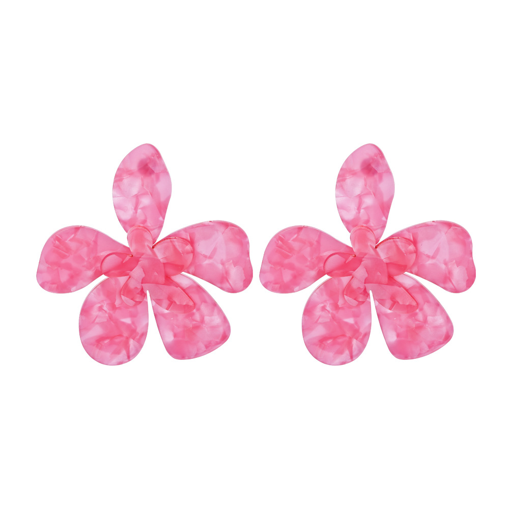 1 Pair Sweet Flower Arylic Drop Earrings display picture 3