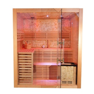 Personal sauna wood traditional dual control panel physical light heating heater LED phototherapy sauna