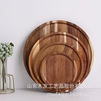 Круглая деревянная поднос-ваза Acacia, поднос для завтрака, домашняя посуда 15,5/20,5/25,5 см