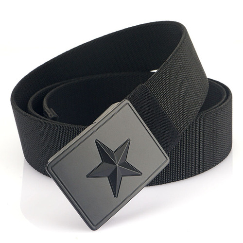 New men's casual versatile multi-color nylon inner belt with metal buckle workwear commuting belt logo customizable