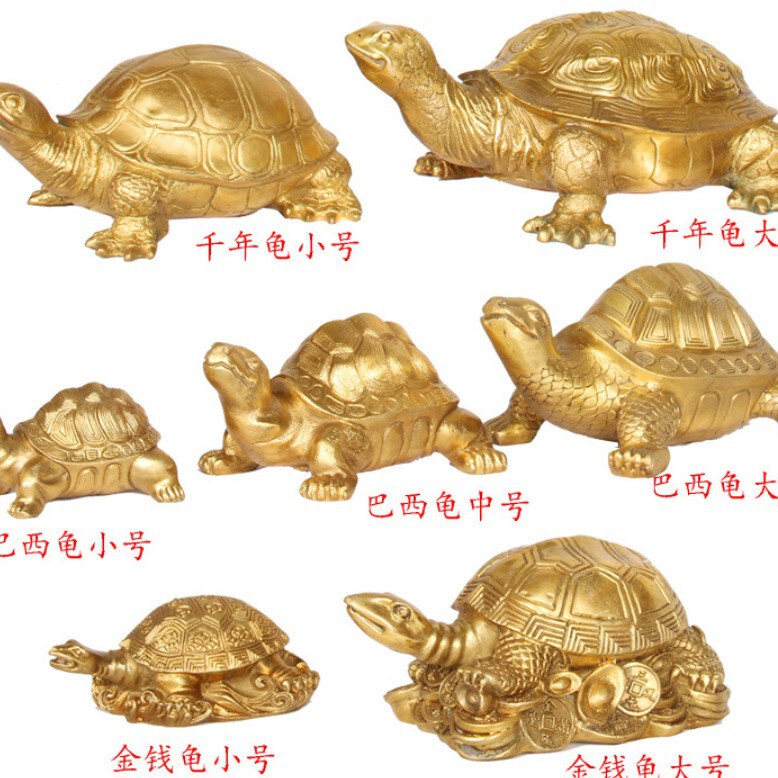 銅亀の装飾品、真鍮の長寿亀、銅亀の赤ちゃん、記念日の亀、動物の銅製金属装飾品|undefined