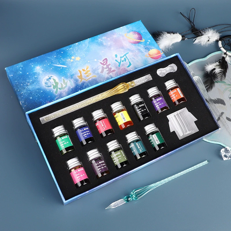 Glass rollerball pen, ink, brush for elementary school students, Birthday gift