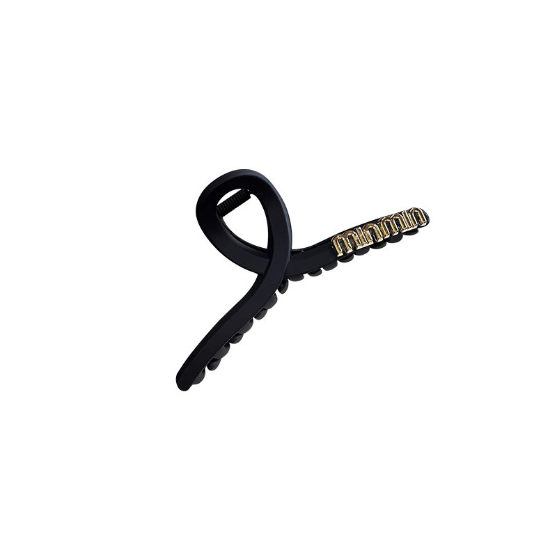 Gran tamaño de tiburón negro temperamento de alto grado agarrar clip de cabello de cabeza de mujer detrás de la cabeza de cabello de cabello de cabello de gran tamaño clip de cabello