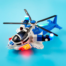 兒童電動武裝戰斗機 變形飛機玩具萬向輪直升機360度旋轉聲光音樂