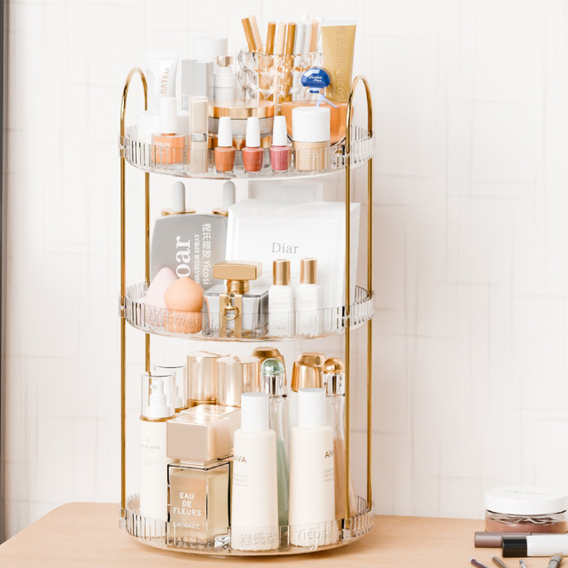 Multi-Layer Cosmetics Rotating Storage Rack Dressing Table Skin Care Storage Perfume Storage Bathroom Toiletries Storage Rack