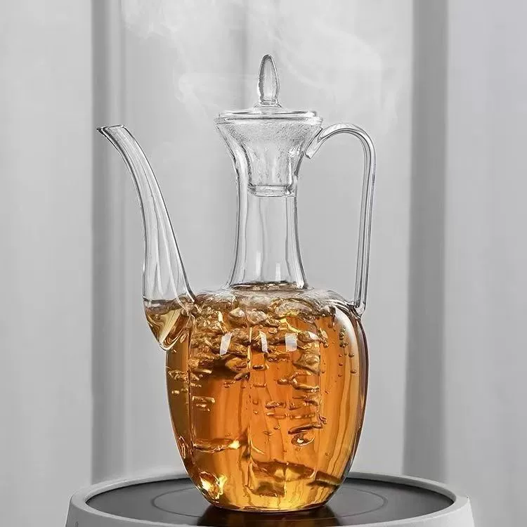 Imitation of Song hand holding pot heat -resistant glass, noble concubine pot transparent small bubble teapot electric ceramic furnace household teapot Chinese -style green jug