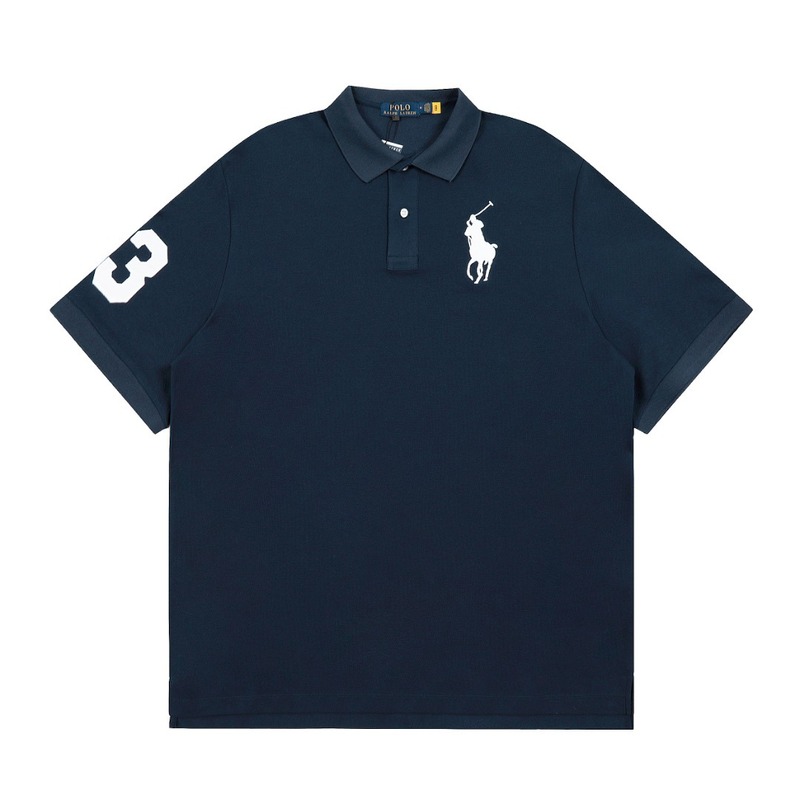 R1ラブロン古典的な馬標男女半袖polo夏シンプルカジュアル綿折り襟半袖tシャツ|undefined
