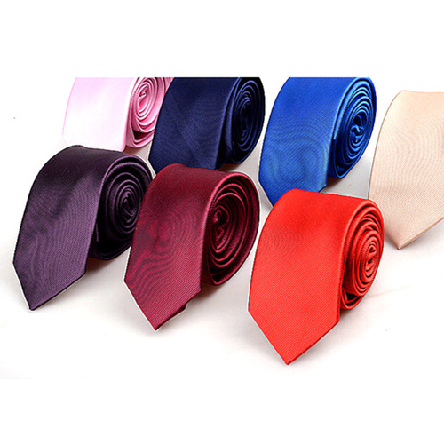 Korean style formal men's tie black wholesale trendy new casual solid color 6cm polyester Christmas white tie