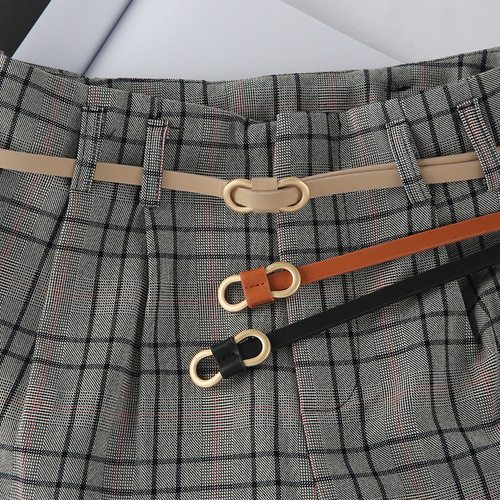 Women's suit thin belt, versatile knotted decorative belt, fashionable black matching dress, sweater waist