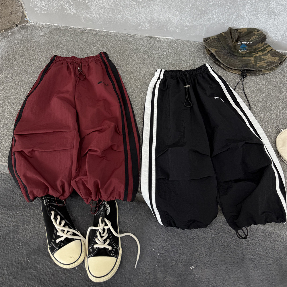2025 Children's Autumn Clothing American-Style Outdoor Drawstring Quick-Dry Straight-Leg Pants for Boys and Girls, Jogger Pants Trendy