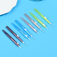 プッシュプル式歯間ブラシ、格納式歯間ブラシ、矯正歯間ブラシ、テール部分にフック付き、工場直販