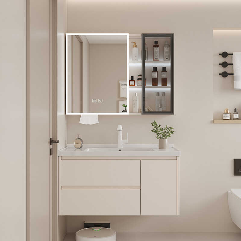 espacio aluminio abeja de aluminio aluminio aleación gabinete de baño cerámica todo en uno lavabo lavabo lavabo lavabo combinación de espejo inteligente baño