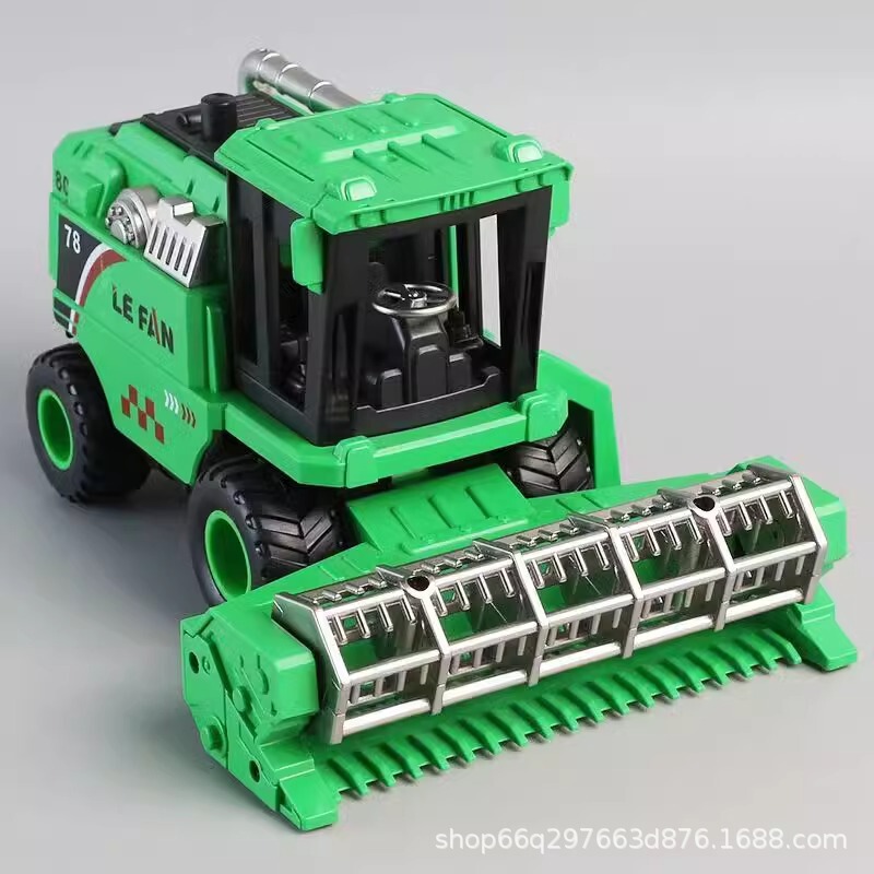 Children Inertia Large Farmer Car Combine Harvester Toy Model Tractor Wheat Farm Transporter Boy