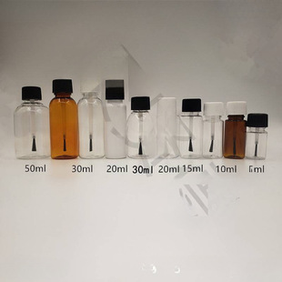5ml 10ml 15ml 20ml 30ml 50ml Pet Plastic Brush Bottle Transparent Brown Touch-Up Bottle Glue