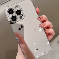 iPhone17 携帯電話ケース x ガラス 13promax ミラー 16pro Apple 12 女性 シンプル 15 に適したミラーメイクアップ