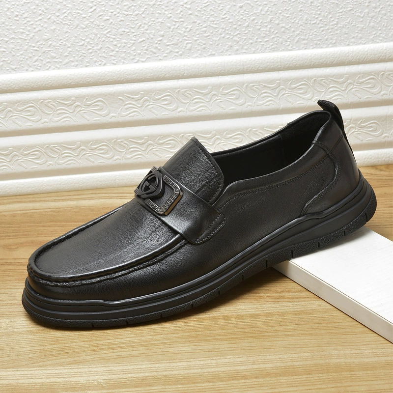 Мужские осенние деловые повседневные кожаные туфли, мужские туфли из натуральной кожи (первый слой), на плоской подошве, низкие слипоны на мягкой подошве, туфли для вождения