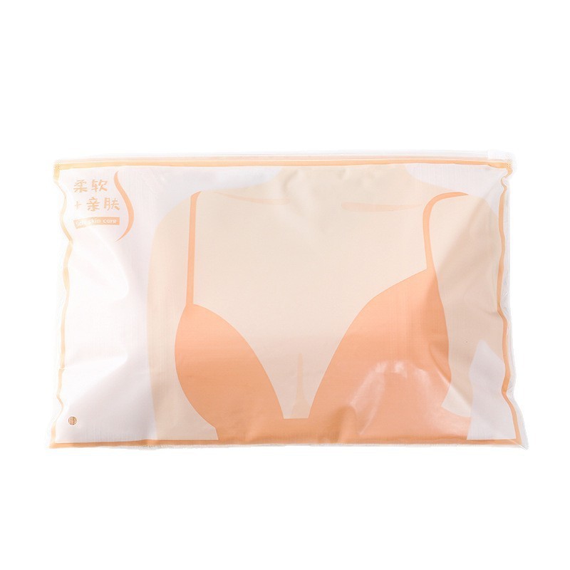 通用女士pe内衣拉链包装袋透明简约文胸自封袋子附带尺码表收纳