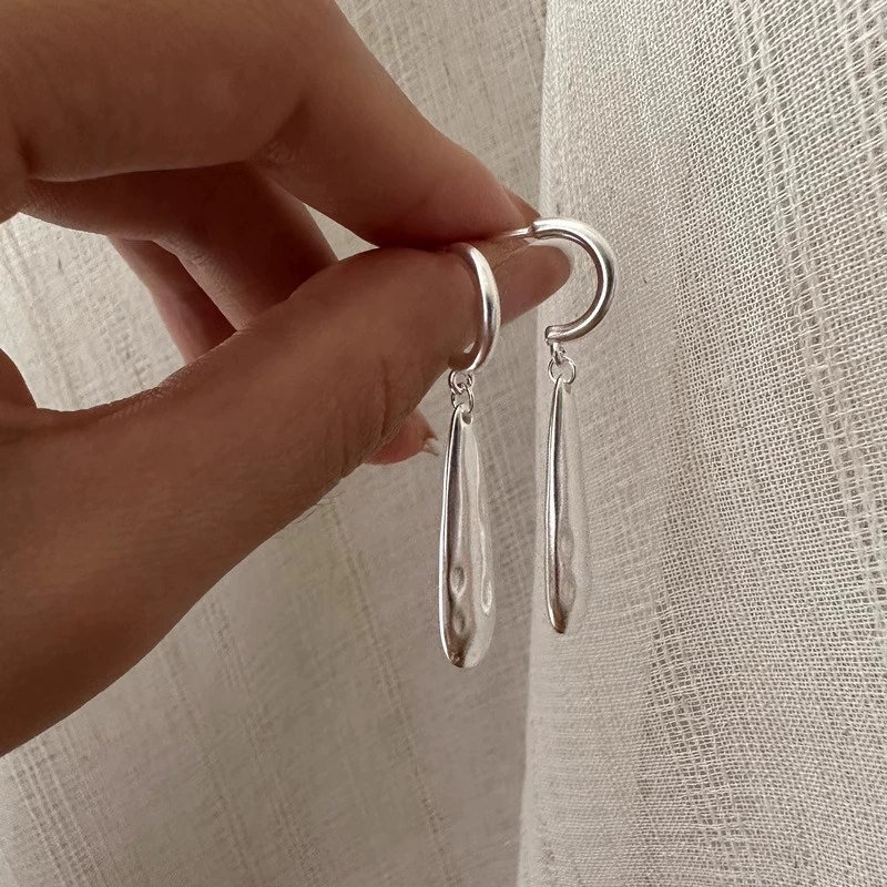 Серьги с серебряной застёжкой (постом), модный бренд, серебро 925, корейский стиль