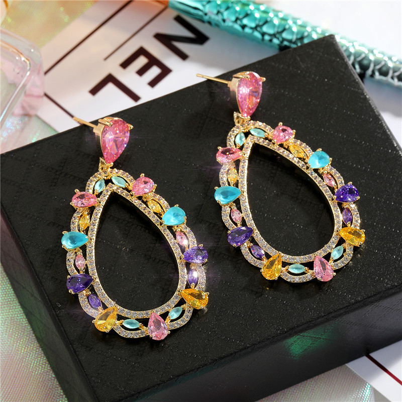 Boucles D&#39;oreilles Zircon Colorées display picture 3