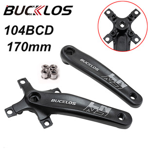 Mountain Bike Square Hole Crank Aluminum Alloy 104Bcd/170Mm Cross-Border Straight Hair Durable Bicycle Crank