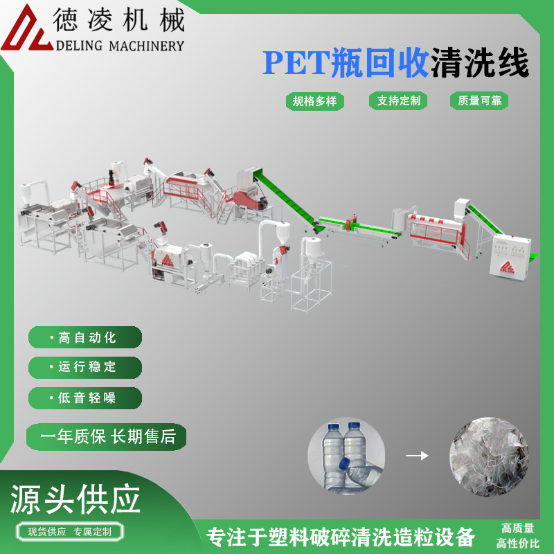 厂家直供PET瓶破碎清洗线 塑料瓶回收造粒线 价格优惠