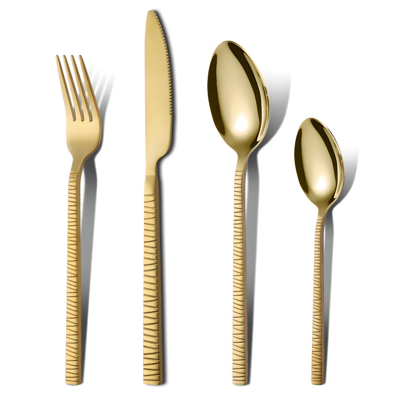 Creativo romano acero inoxidable cubiertos occidentales cuchillo de filete cuchillo de tenedor cucharas refrescos set de titanio cucharas europeas