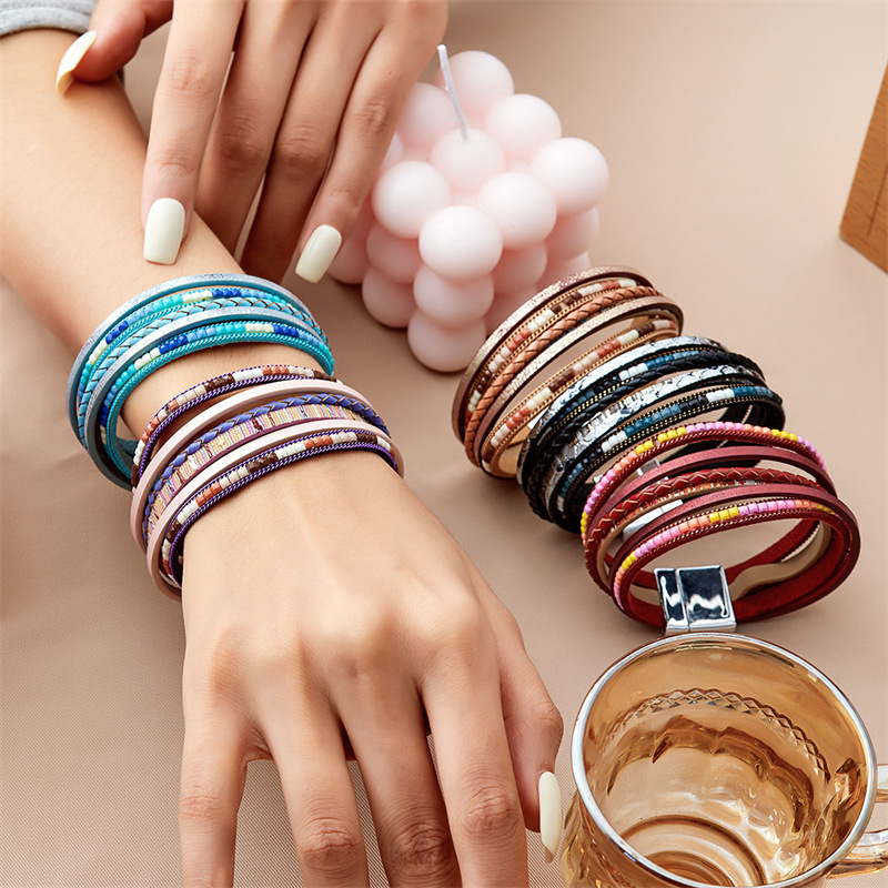 Simple Style Geometric Pu Leather Women's Bracelets display picture 6