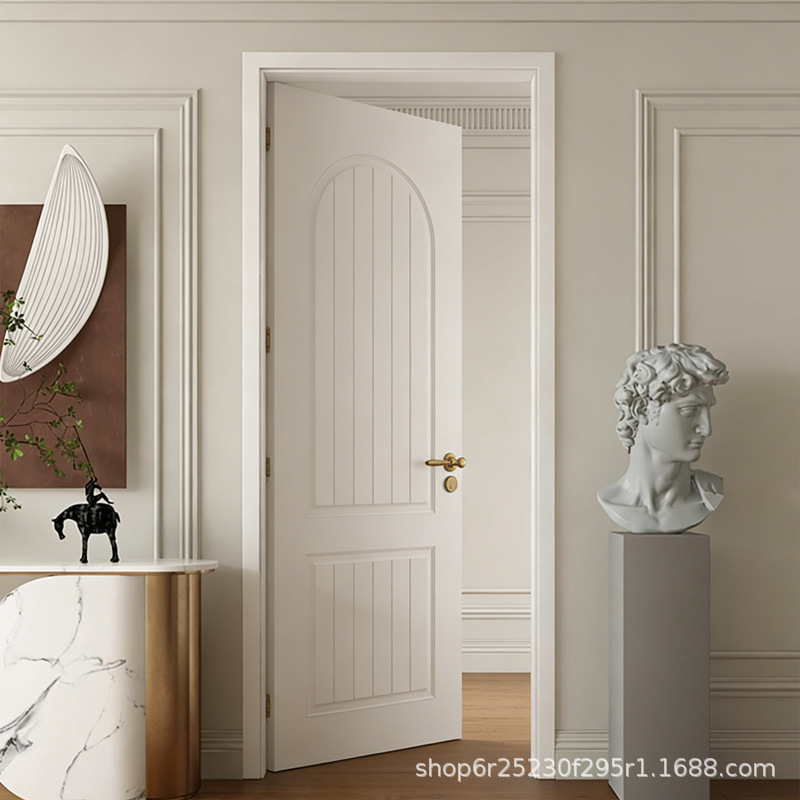 Puerta de madera francesa puerta de barniz de madera sólida puerta de habitación puerta insonorizada puerta de dormitorio decoración interior puerta de madera completa fábrica al por mayor