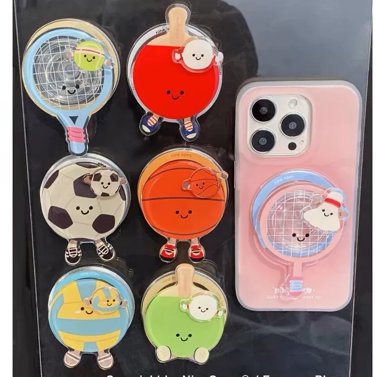Милый креативный магнитный держатель для настольного тенниса, бадминтона, чехол для мобильного телефона, держатель для домашних украшений, кулон, украшение для чехла для мобильного телефона