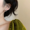 Earrings jade, universal silver needle, 2024 years, western style, simple and elegant design