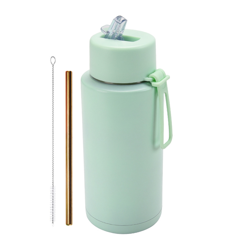 2025 nuevo hervidero deportivo de acero inoxidable de gran capacidad, de boca grande portátil estadounidense de 1L, preservación del calor y enfriamiento al vacío