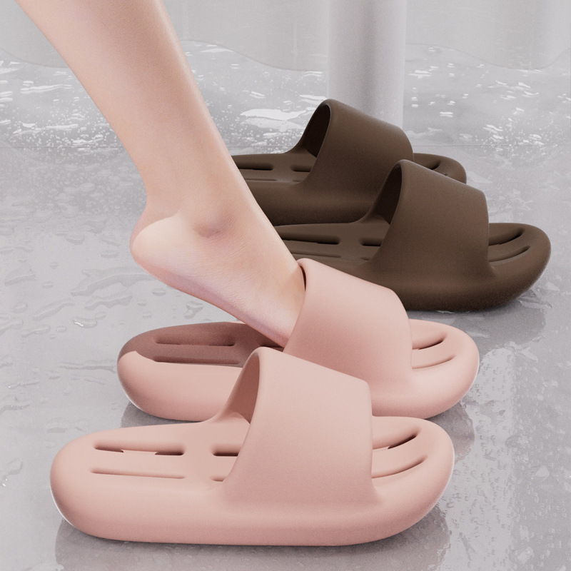 Zapatillas de baño para mujer, interior para el hogar, fondo grueso, antideslizante, hueco, secado rápido, baño, baño, sandalias y pantuflas con goteras para hombre