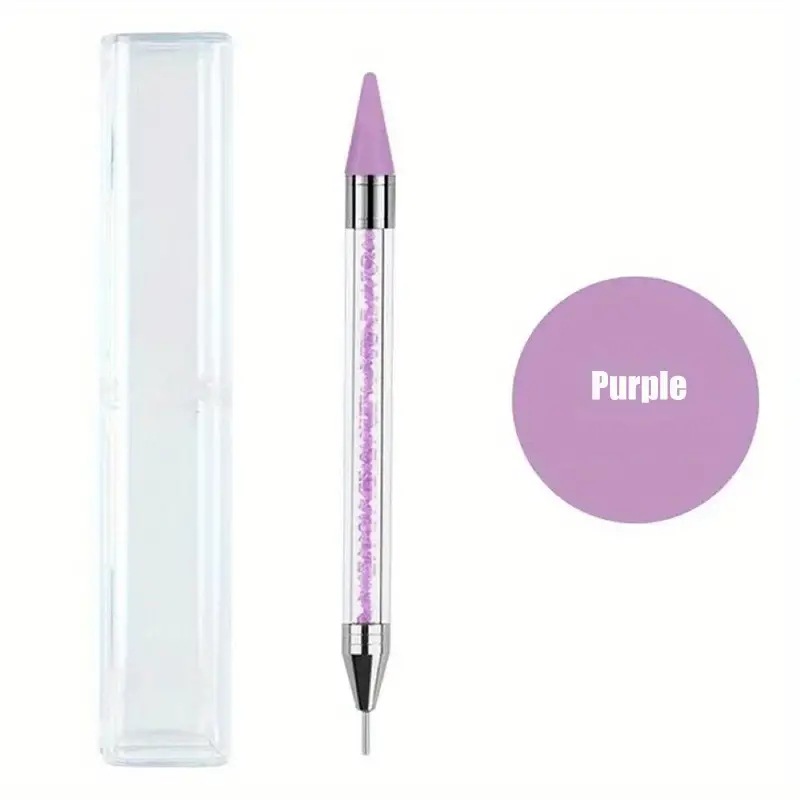Nail nail drill PEN de doble cabeza de doble propósito pegajoso diamante crayón de uñas diamante joyería punto pluma descarga taladro pluma herramienta de uñas