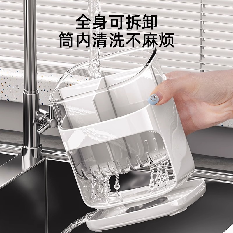 高級新箸筒収納ボックス壁掛け家庭用キッチンクイックスプーン排水ラック箸かご箸ケージ|undefined