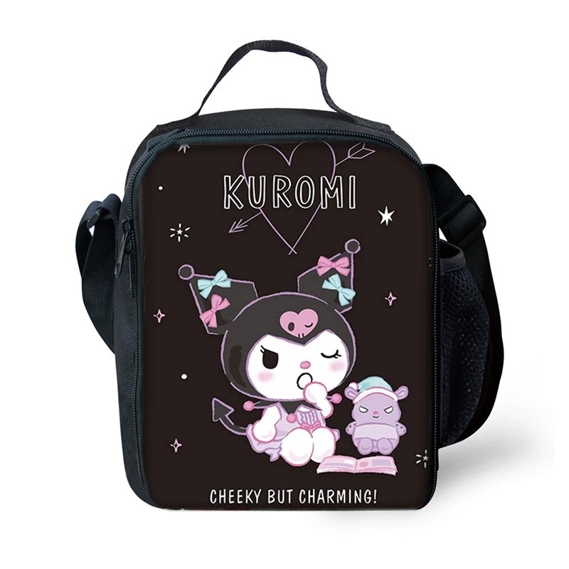 Мультяшная сумка Sanrio Kuromi, ланч-сумка Kuromi из оксфордской ткани, сумка через плечо с термоизоляцией