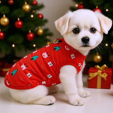 圣诞节宠物秋季棉服狗狗保暖衣红色小型犬外套泰迪比熊宠物猫冬装