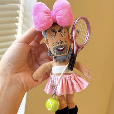 Pluş açarlıqlar Doll Bag Pendant Funny - pink-dress-tennis-grandpa-cow-pendant