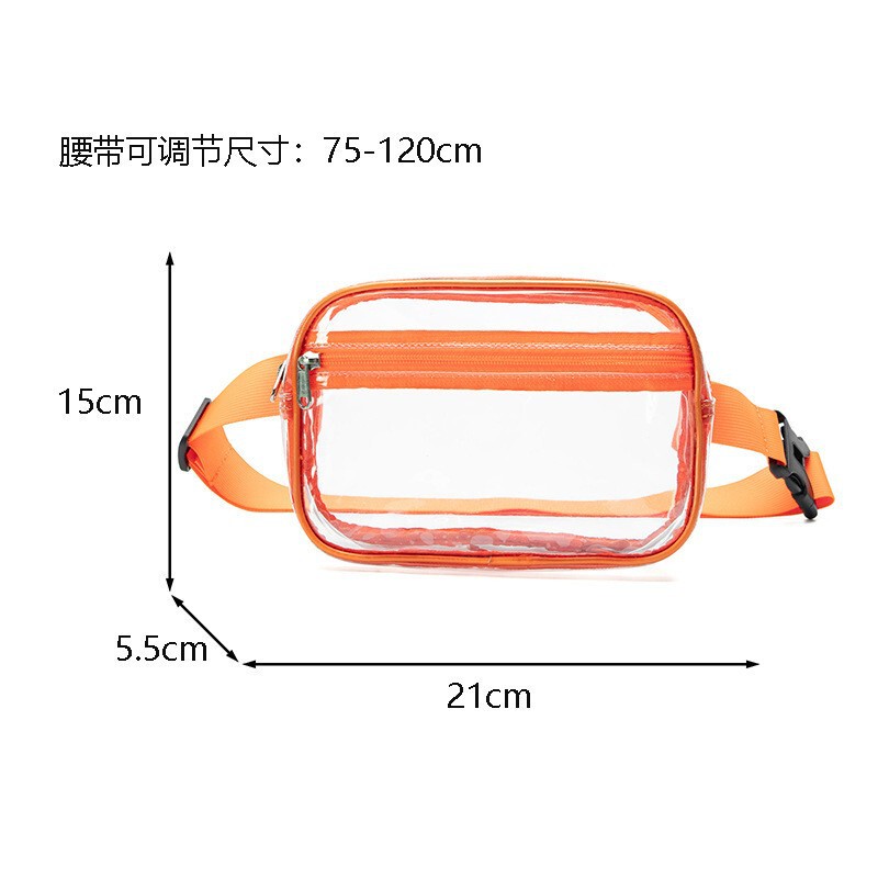 Amazonの人気の透明PVC水平スポーツウエストバッグアウトドアスポーツ大容量便利な収納バッグシングルショルダークロスボディ|undefined