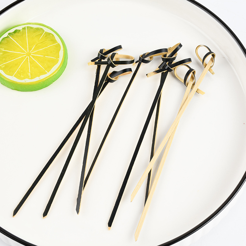 Nudo de bambú de flores, botones de frutas, botones desechables de bambú, botones de frutas, horquilla de frutas, bandeja de frutas