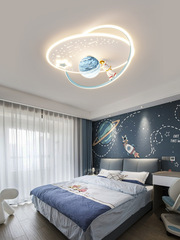 兒童房吸頂燈簡約現代月球太空人宇航員女孩男孩房間LED臥室燈具