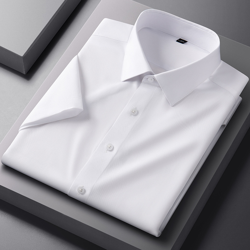 Cross-Border Mulberry Silk Men's Short-Sleeved Shirts, No-Iron Business Casual Collared Professional Workwear Shirts for Young and Middle-Aged People, Wholesale Cross-Border Mulberry Silk Men's Short-Sleeved Shirts, No-Iron Business Casual Collared Professional Workwear Shirts for Young and Middle-Aged People, Wholesale