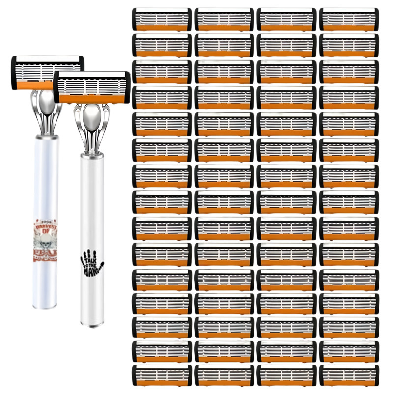 Men's Manual Razor Six-Layer Stainless Steel Blades Manual Shaver Classic Razor Cross-Border Wholesale Men's Manual Razor Six-Layer Stainless Steel Blades Manual Shaver Classic Razor Cross-Border Wholesale