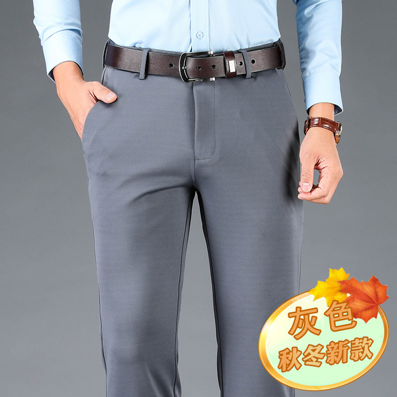 Una pieza de pantalones de hombre de alta elasticidad clase B comercio electrónico en el extranjero comercio electrónico de mediana edad y ancianos pantalones casuales de negocios pantalones papá image 9