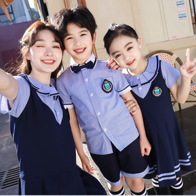 kindergarten Park service children Summer wear Class clothes summer school uniform suit pupil school uniform Class clothes British style Costume