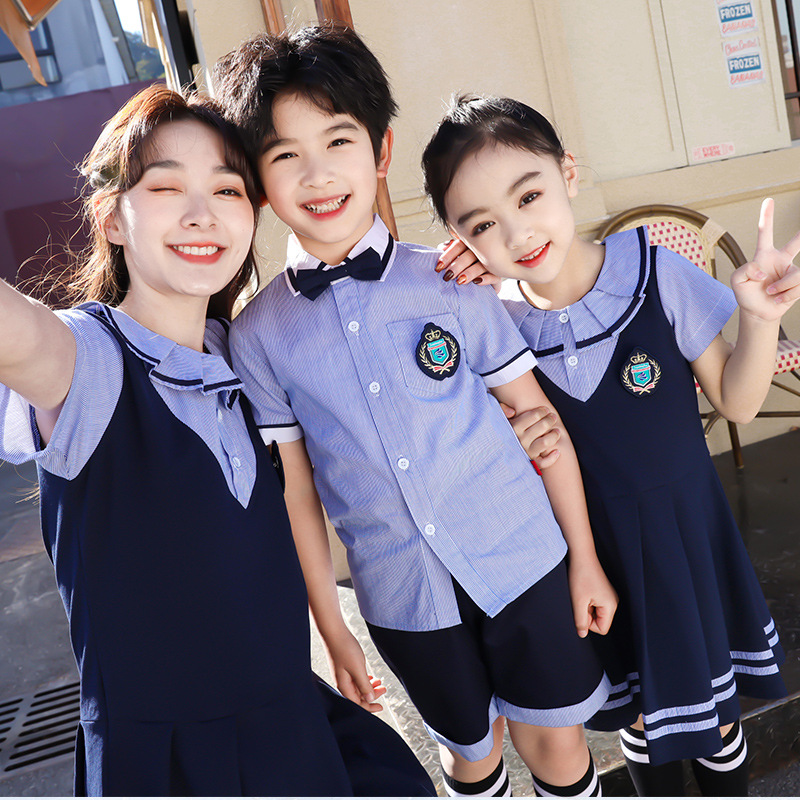 kindergarten Park service children Summer wear Class clothes summer school uniform suit pupil school uniform Class clothes British style Costume