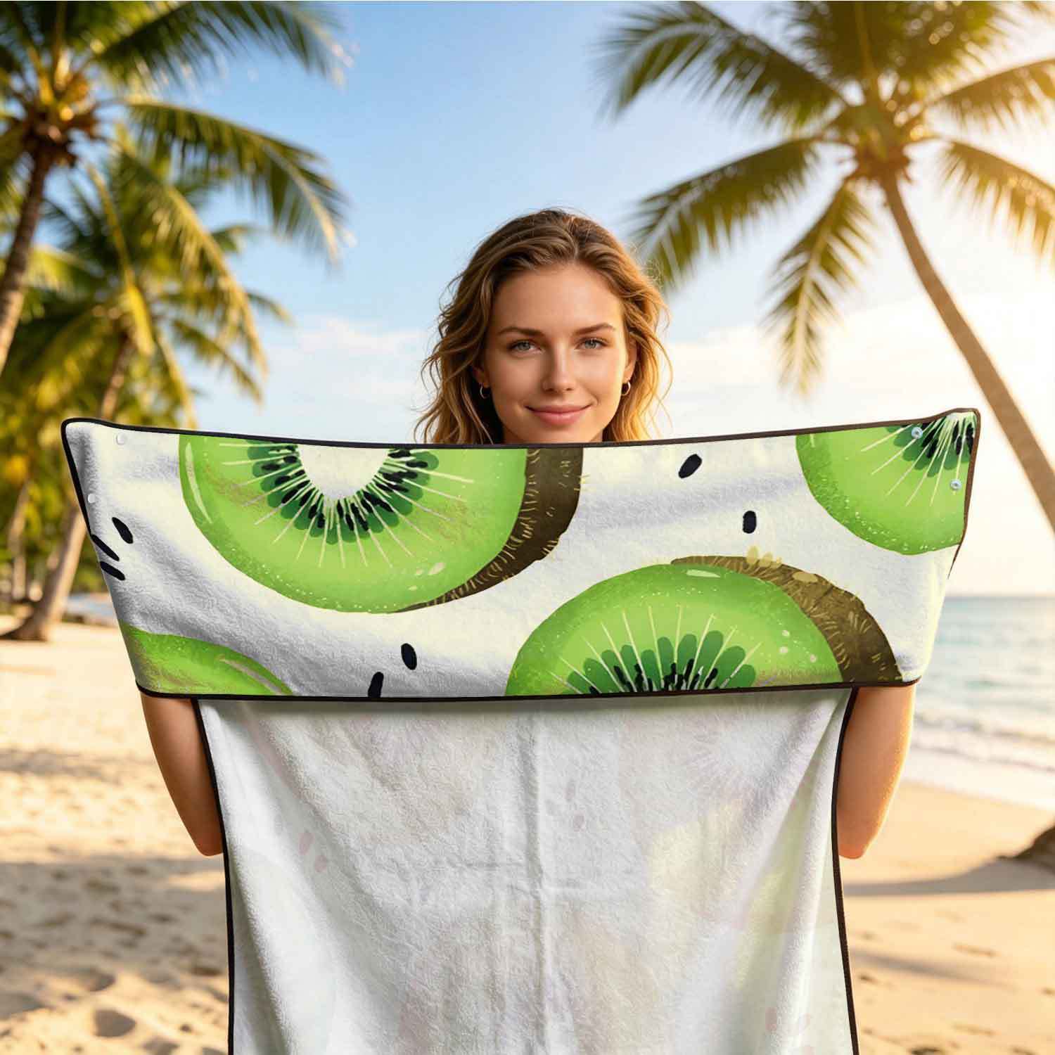 Printed bath towel and car seat cover 2-in-1, ultra-fine fiber outdoor beach and car dual-use universal seat cushion