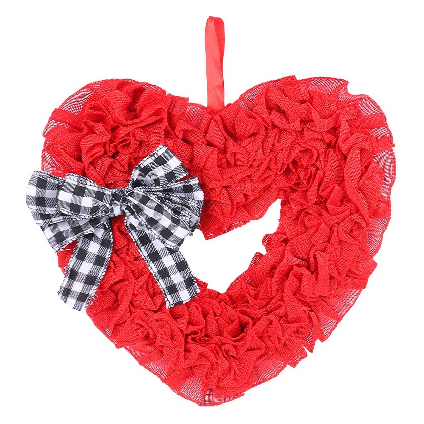 Día de San Valentín Garland melocotón corazón colgante de pared Diseño De vacaciones Hong Kong amor 2024 transfronterizo nueva puerta de Tela de decoración