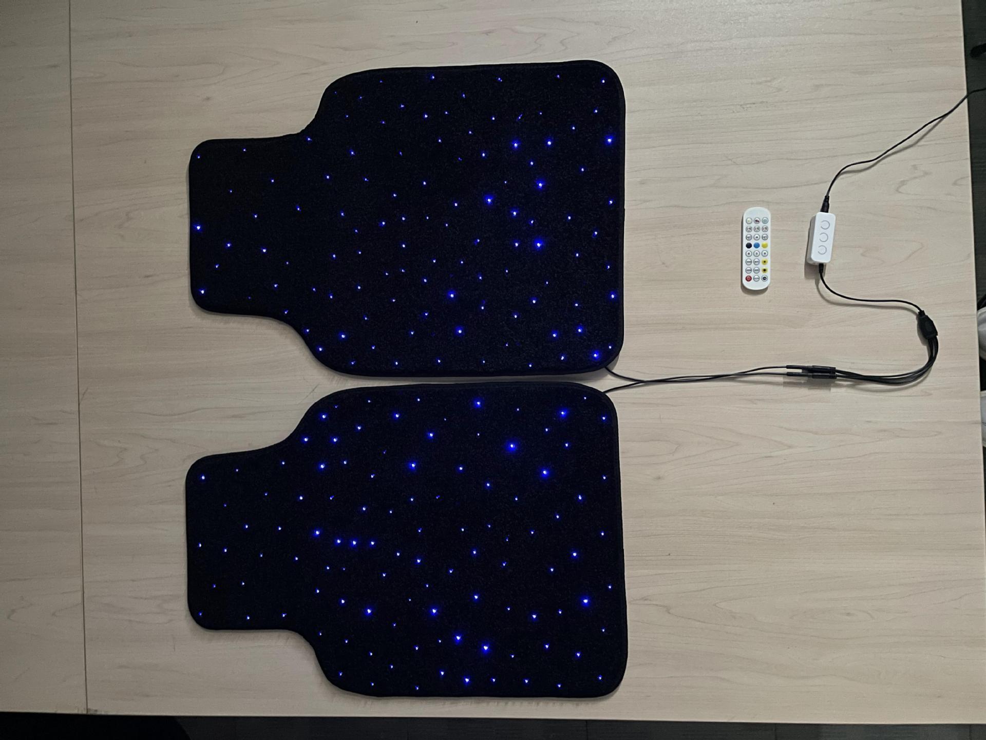 Front Parking Space Car Luminous Foot Mats Starlight Fiber Optic Car Rugs Mat Light
